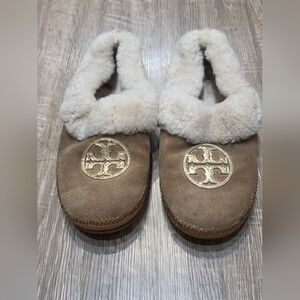 Tory Burch Coley Preowned Slippers Shoes Size 9 Tan